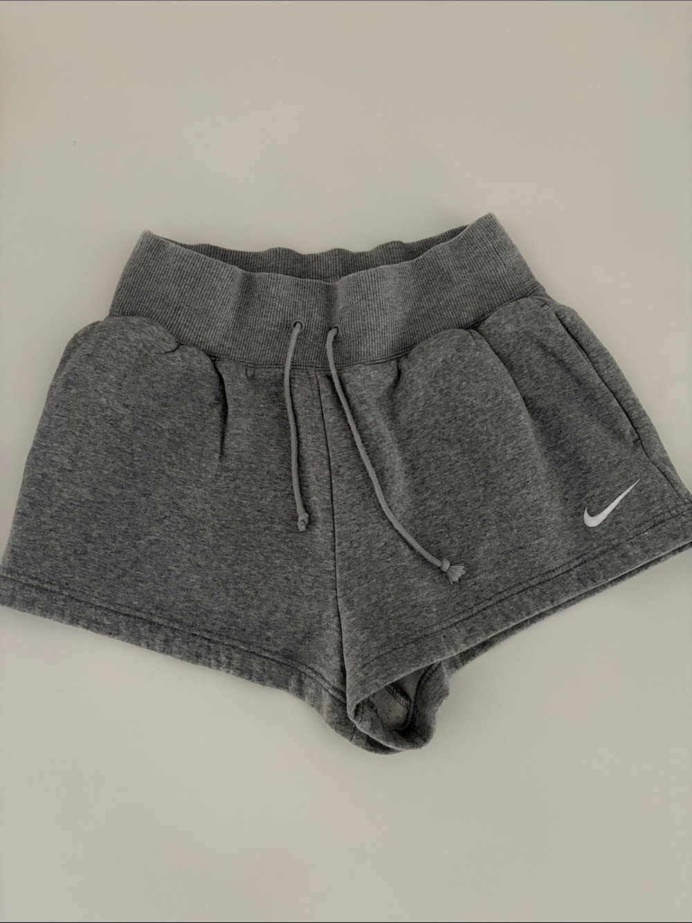 Nike Heather Gray Drawstring Fleece Shorts size S